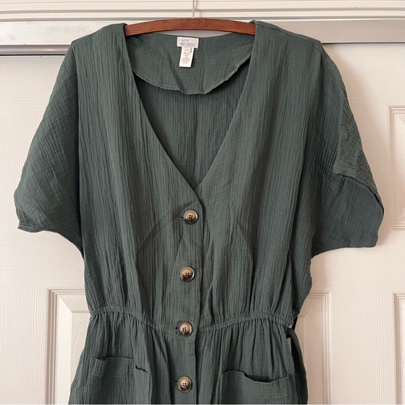 West of Melrose Cotton Jumpsuit Button Top - Picture 6 of 6